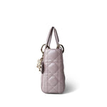 Christian Dior Handbag Lilac Mini Lady Dior Lotus Cannage Pale Lilac Pink Pearlescent Lambskin -Knockoff
