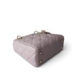 Christian Dior Handbag Lilac Mini Lady Dior Lotus Cannage Pale Lilac Pink Pearlescent Lambskin -Knockoff
