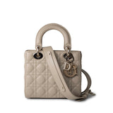 Christian Dior Handbag Small Lady Dior Beige Cannage Lambskin Bag -Knockoff
