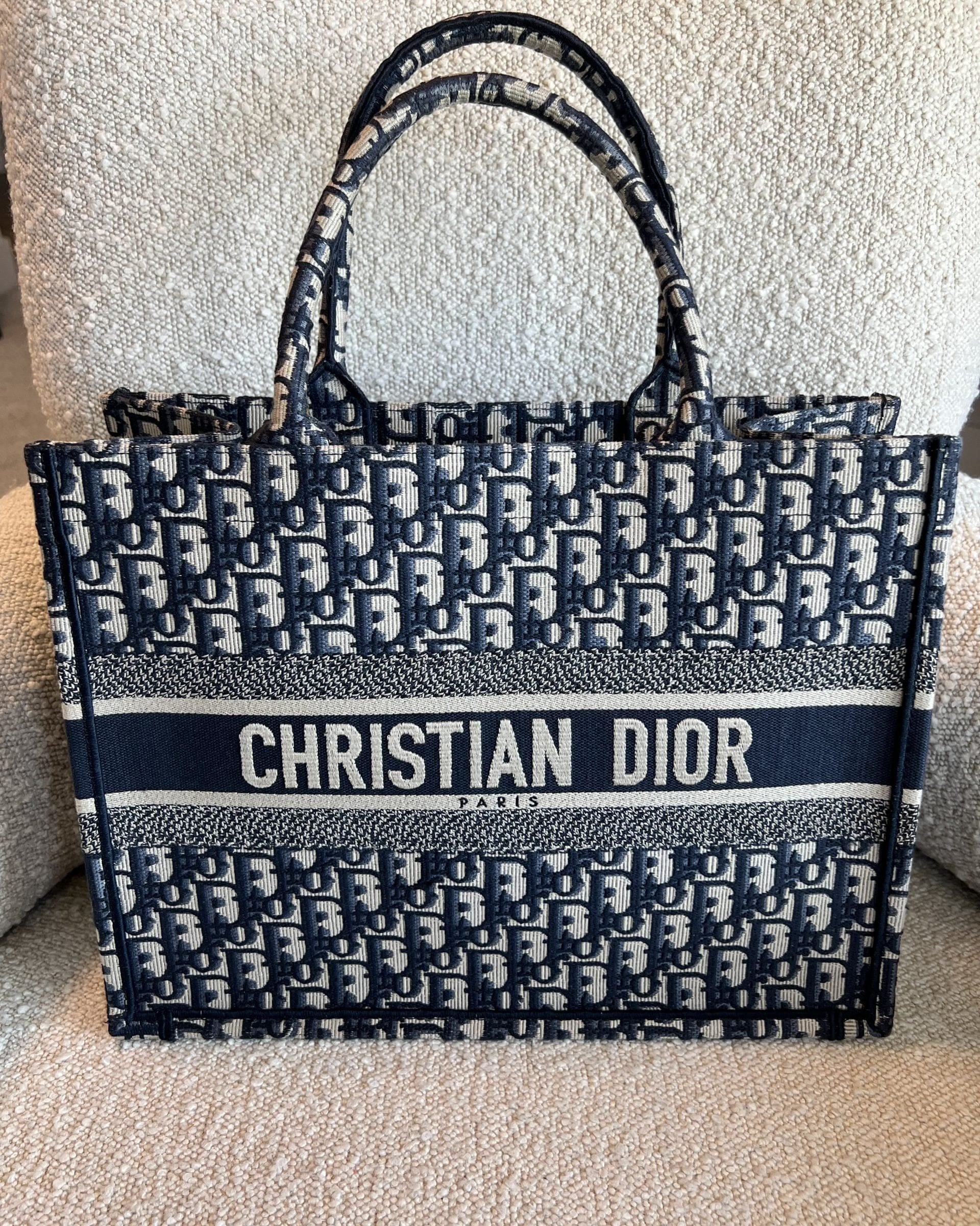 Christian Dior Tote Dior Blue Book Tote Oblique Medium -Knockoff
