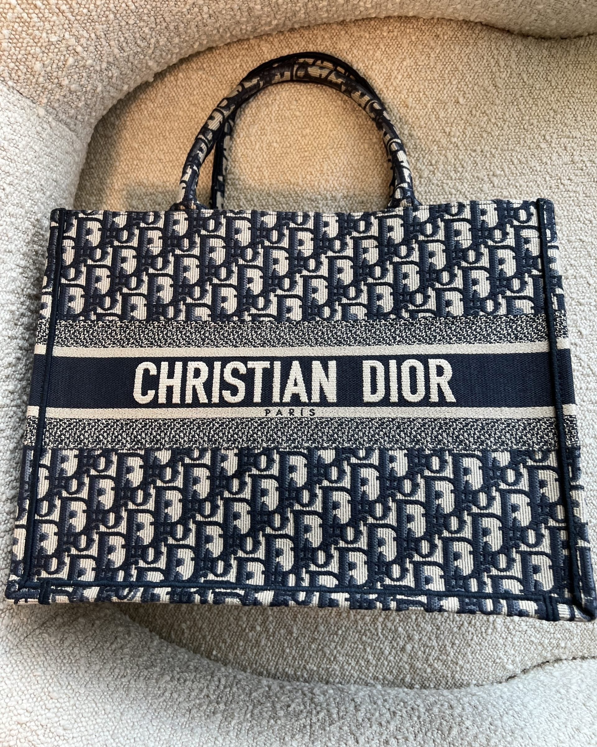 Christian Dior Tote Dior Blue Book Tote Oblique Medium -Knockoff
