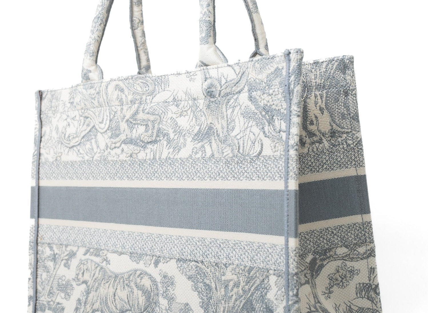 Christian Dior Tote Grey Dior Canvas Book Tote Small Toile De Jouy Grey -Knockoff
