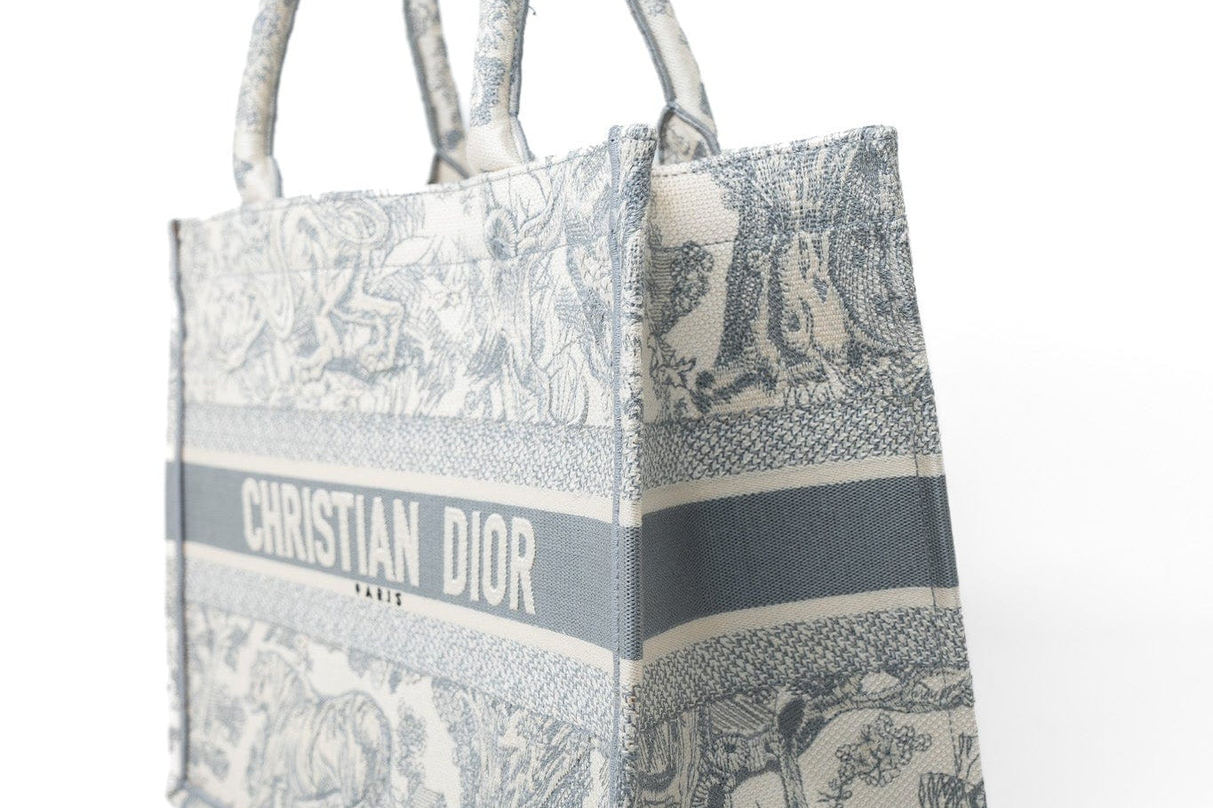 Christian Dior Tote Grey Dior Canvas Book Tote Small Toile De Jouy Grey -Knockoff
