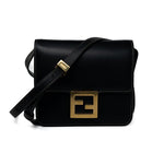 Fendi Handbag Fendi Fab Black Shoulder Bag Gold Hardware -Knockoff
