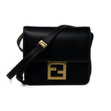 Fendi Handbag Fendi Fab Black Shoulder Bag Gold Hardware -Knockoff
