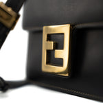 Fendi Handbag Fendi Fab Black Shoulder Bag Gold Hardware -Knockoff
