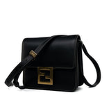 Fendi Handbag Fendi Fab Black Shoulder Bag Gold Hardware -Knockoff
