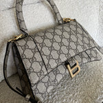 Gucci Handbag Gucci x Balenciaga The Hacker Project Small Hourglass Top Handle Bag Beige /Ebony -Knockoff
