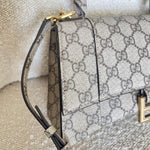 Gucci Handbag Gucci x Balenciaga The Hacker Project Small Hourglass Top Handle Bag Beige /Ebony -Knockoff
