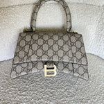 Gucci Handbag Gucci x Balenciaga The Hacker Project Small Hourglass Top Handle Bag Beige /Ebony -Knockoff
