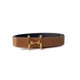 Hermes Belt Brown Hermes Black x Brown Reversible Belt Gold Hardware -Knockoff
