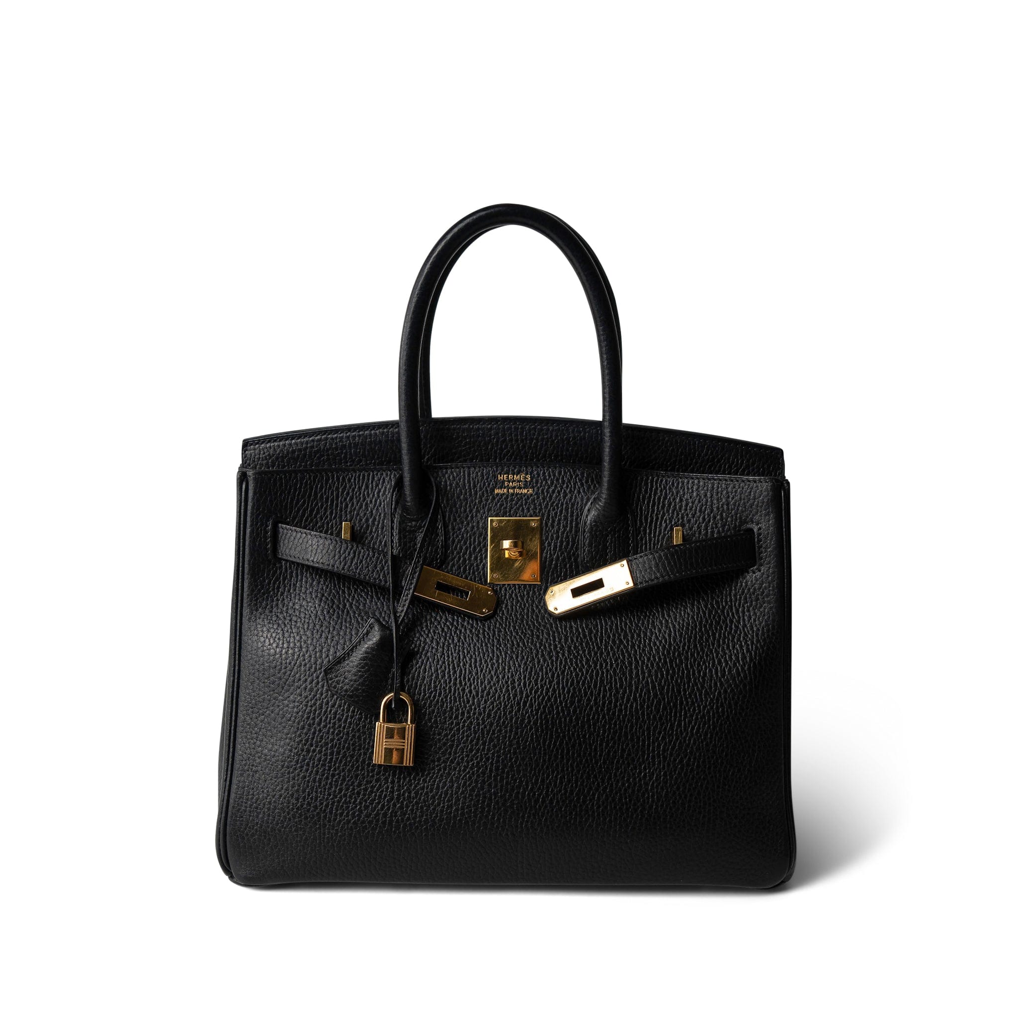 Hermes Birkin 30 Black Ardennes Gold Plated [C] Stamp -Knockoff
