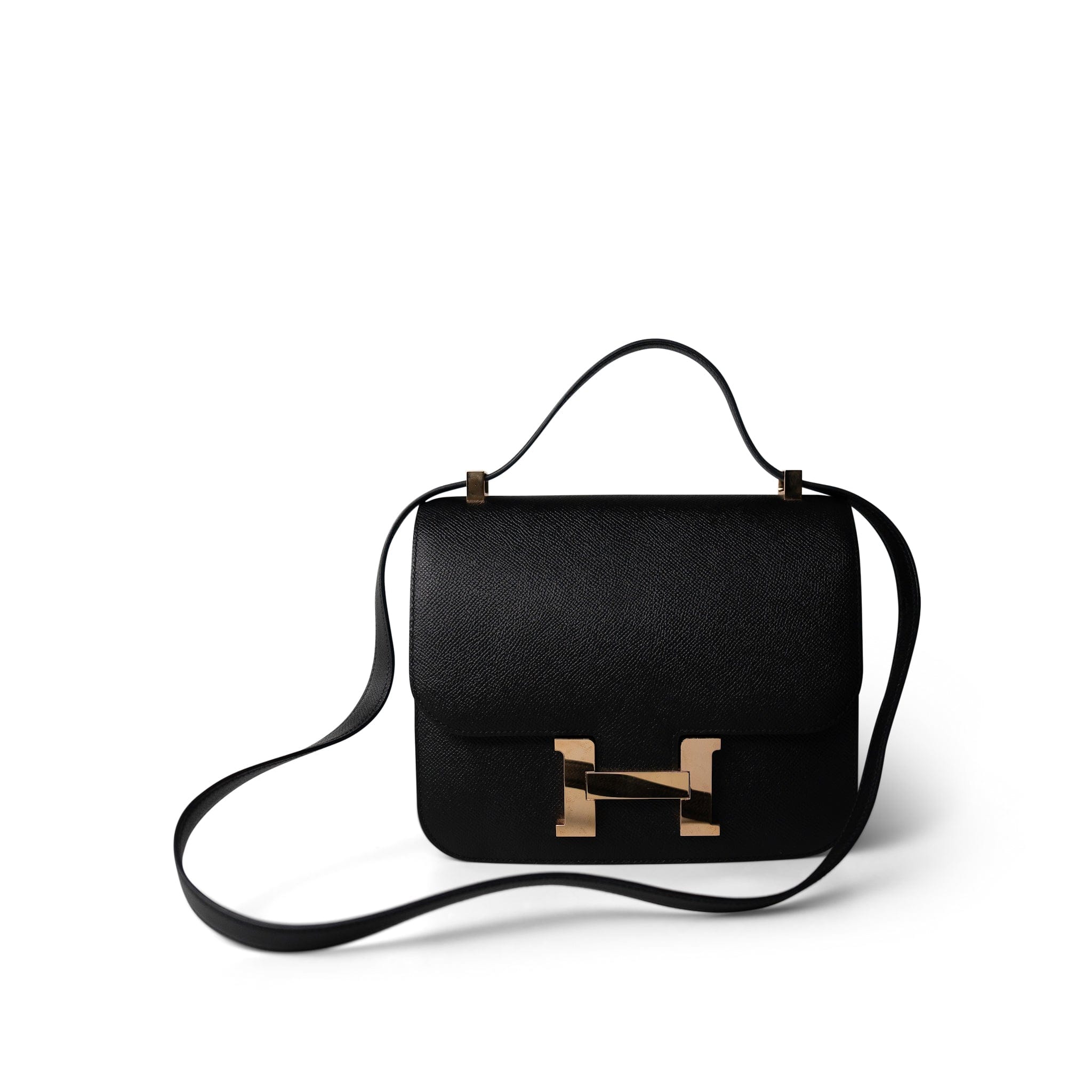 Hermes Black Constance 24 Black Epsom Rose Gold Plated C Stamp -Knockoff
