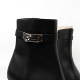 Hermes Boots Black Hermès Calfskin Saint Germain Ankle Boots 38 Black -Knockoff
