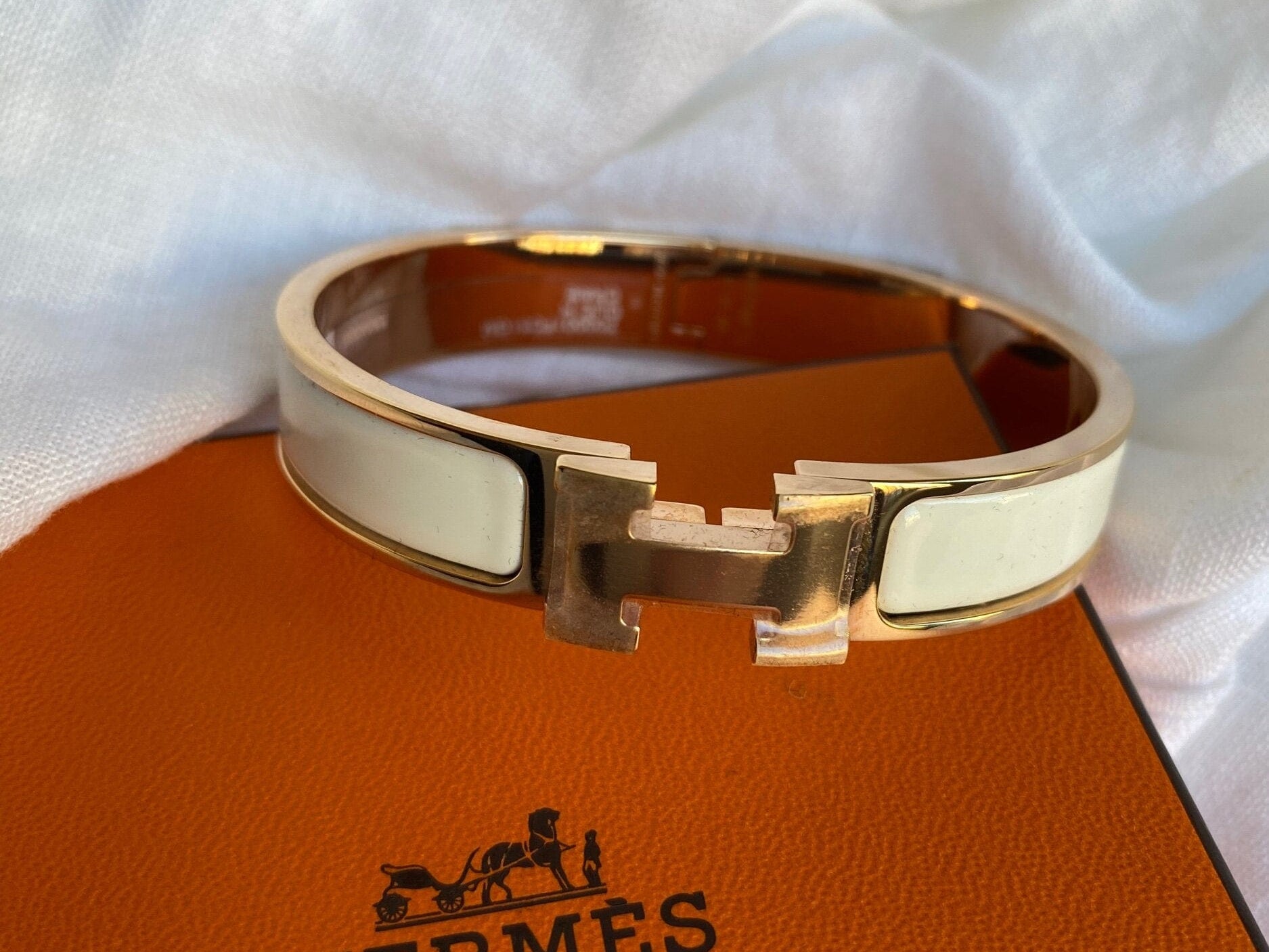 Hermes Bracelet Gold Hermes Clic H Craie GM Bracelet Rose Gold -Knockoff
