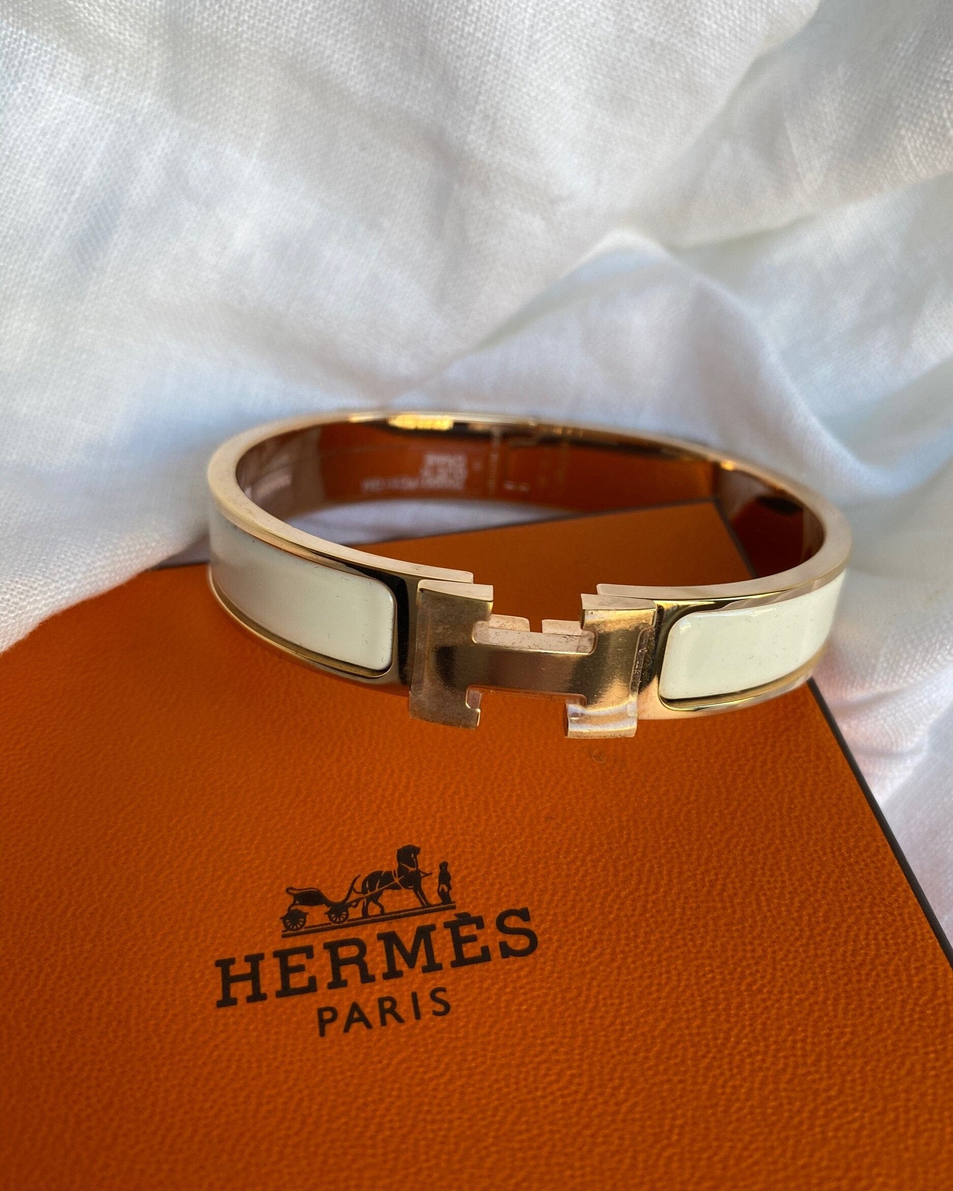 Hermes Bracelet Gold Hermes Clic H Craie GM Bracelet Rose Gold -Knockoff
