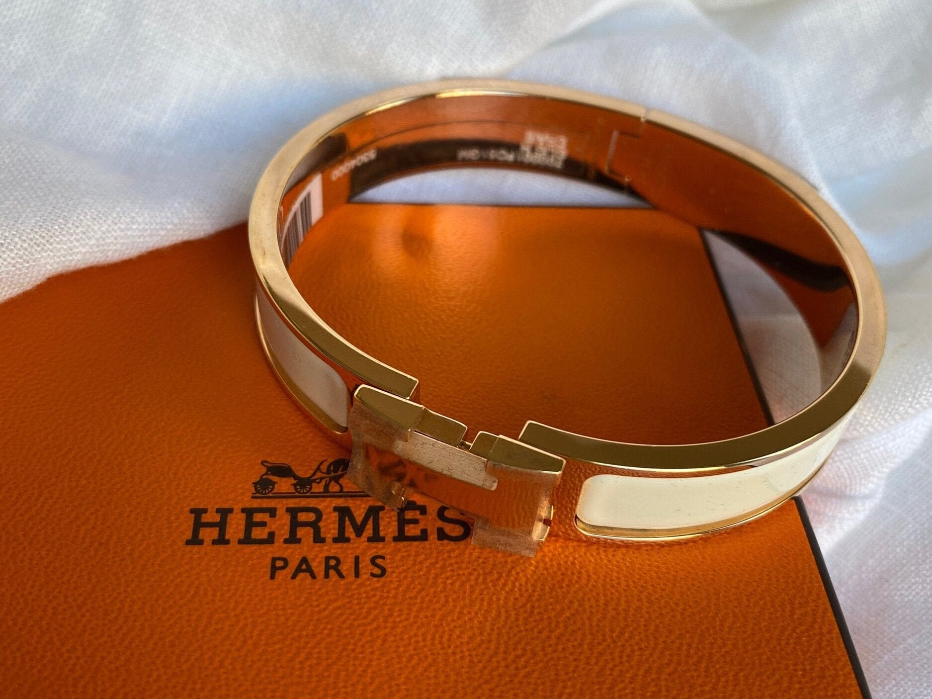 Hermes Bracelet Gold Hermes Clic H Craie GM Bracelet Rose Gold -Knockoff
