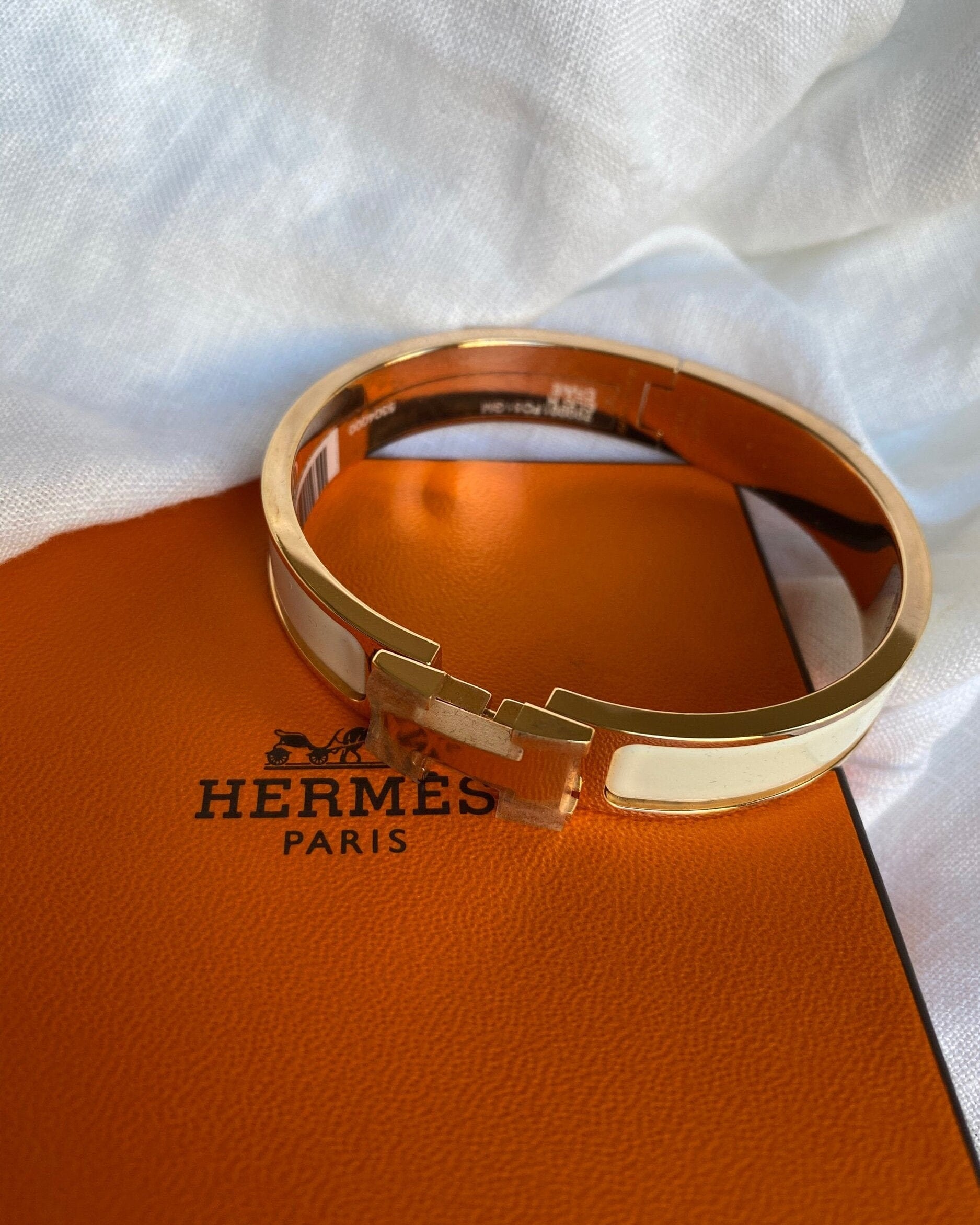 Hermes Bracelet Gold Hermes Clic H Craie GM Bracelet Rose Gold -Knockoff
