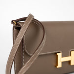 Hermes Clutch Hermès Etoupe Epsom Constance To Go Wallet 18cm Gold Hardware -Knockoff
