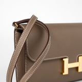 Hermes Clutch Hermès Etoupe Epsom Constance To Go Wallet 18cm Gold Hardware -Knockoff
