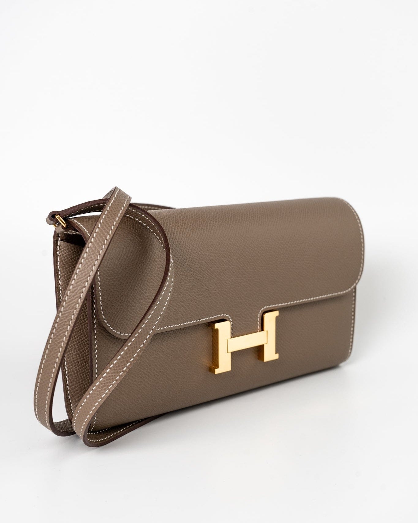 Hermes Clutch Hermès Etoupe Epsom Constance To Go Wallet 18cm Gold Hardware -Knockoff
