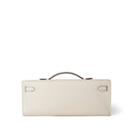 Hermes Clutch White Kelly Cut Clutch Nata Swift Gold Plated Z Stamp -Knockoff
