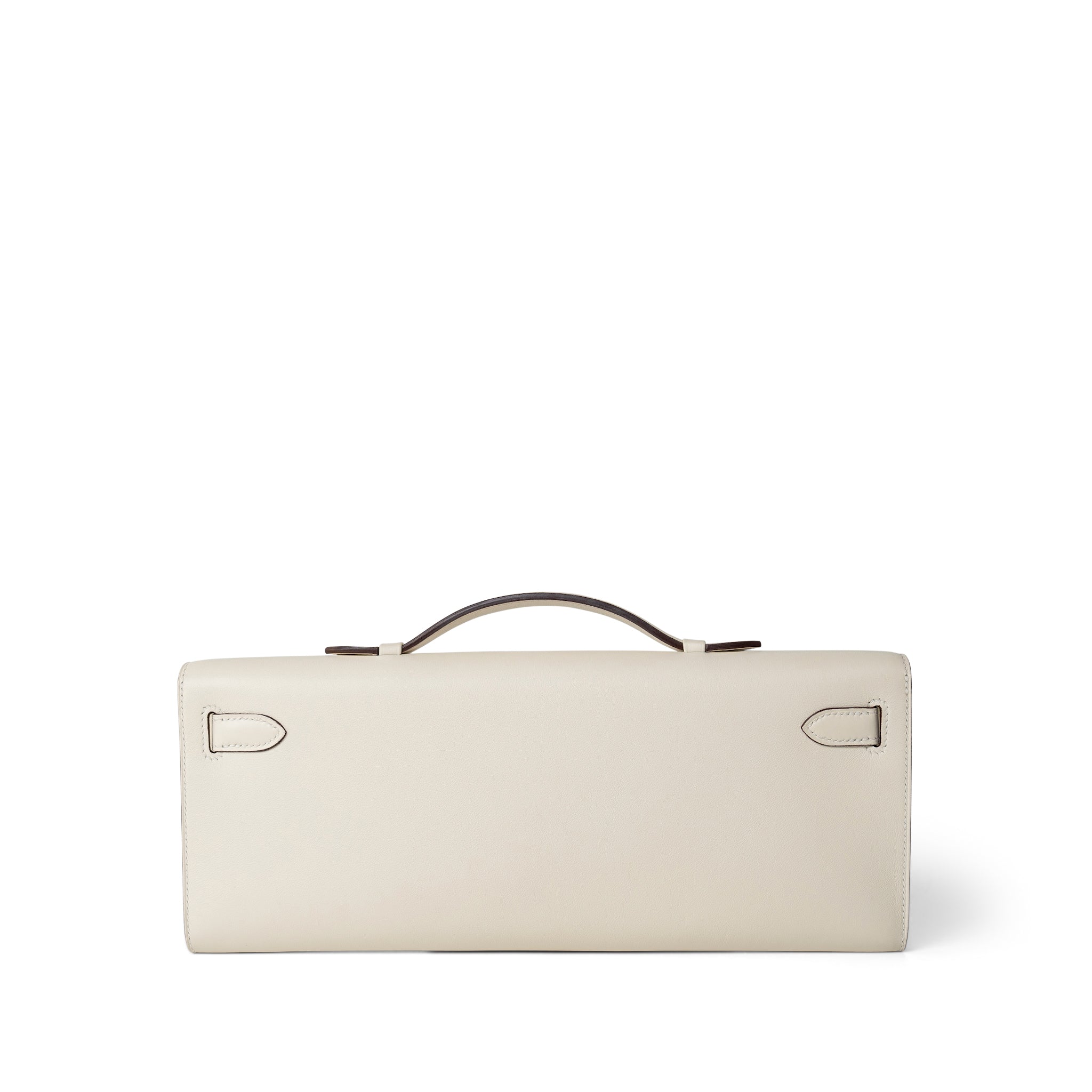 Hermes Clutch White Kelly Cut Clutch Nata Swift Gold Plated Z Stamp -Knockoff
