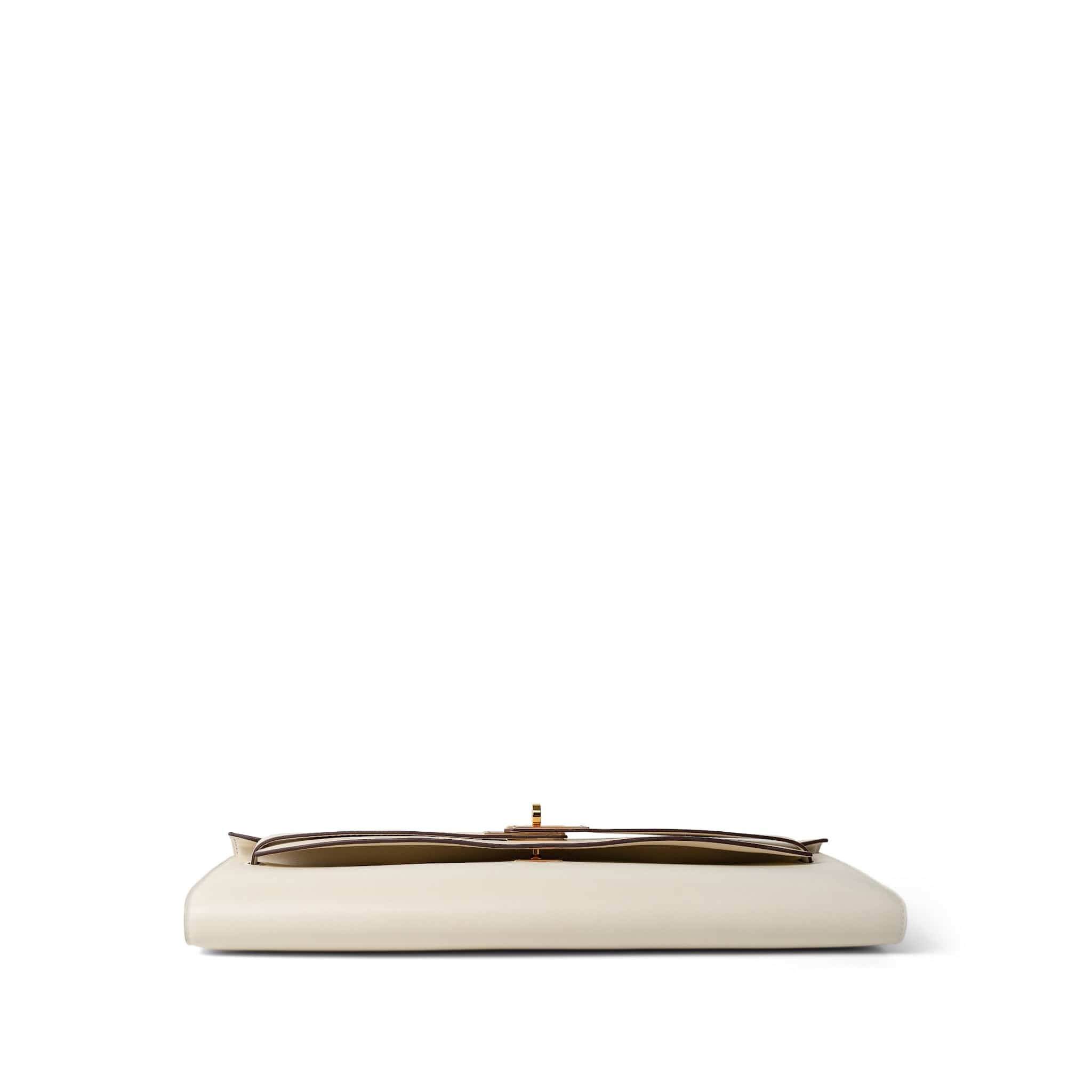 Hermes Clutch White Kelly Cut Clutch Nata Swift Gold Plated Z Stamp -Knockoff
