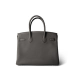 Hermes Grey Birkin 30 Gris Meyer Togo Palladium Plated B Stamp -Knockoff
