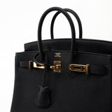 Hermes Handbag Birkin 25 Black Veau Togo Leather Rose Gold Hardware Z Stamp -Knockoff
