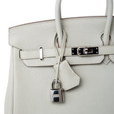 Hermes Handbag Birkin 25 Gris Perle Togo Leather Palladium Hardware Z Stamp -Knockoff
