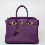 Hermes Handbag Birkin 30 Anemone Veau Epsom Leather Gold Plated R Stamp -Knockoff
