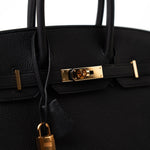 Hermes Handbag Birkin 30 Black/ Noir Togo Rose Gold Plated Hardware 2022 -Knockoff
