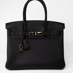 Hermes Handbag Birkin 30 Black/ Noir Togo Rose Gold Plated Hardware 2022 -Knockoff
