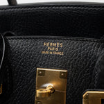 Hermes Handbag Birkin 30 Black/ Noir Vachette Ardennes Gold Plated Hardware G Square Stamp -Knockoff
