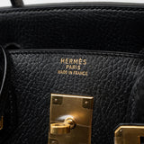 Hermes Handbag Birkin 30 Black/ Noir Vachette Ardennes Gold Plated Hardware G Square Stamp -Knockoff
