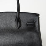 Hermes Handbag Birkin 30 Black/ Noir Vachette Ardennes Gold Plated Hardware G Square Stamp -Knockoff
