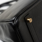 Hermes Handbag Birkin 30 Black/ Noir Vachette Ardennes Gold Plated Hardware G Square Stamp -Knockoff
