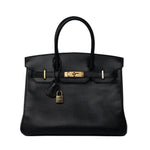 Hermes Handbag Birkin 30 Black/ Noir Vachette Ardennes Gold Plated Hardware G Square Stamp -Knockoff
