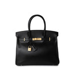 Hermes Handbag Birkin 30 Black Veau Epsom Leather Gold Plated N Stamp -Knockoff
