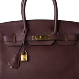 Hermes Handbag Birkin 30 Bordeaux Veau Togo Leather Gold Plated Hardware A Stamp -Knockoff
