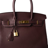 Hermes Handbag Birkin 30 Bordeaux Veau Togo Leather Gold Plated Hardware A Stamp -Knockoff
