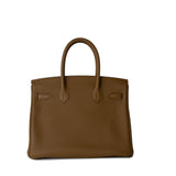 Hermes Handbag Birkin 30 Bronze Doré / Bleu Brume Veau Togo Leather Palladium Plated Z Stamp -Knockoff
