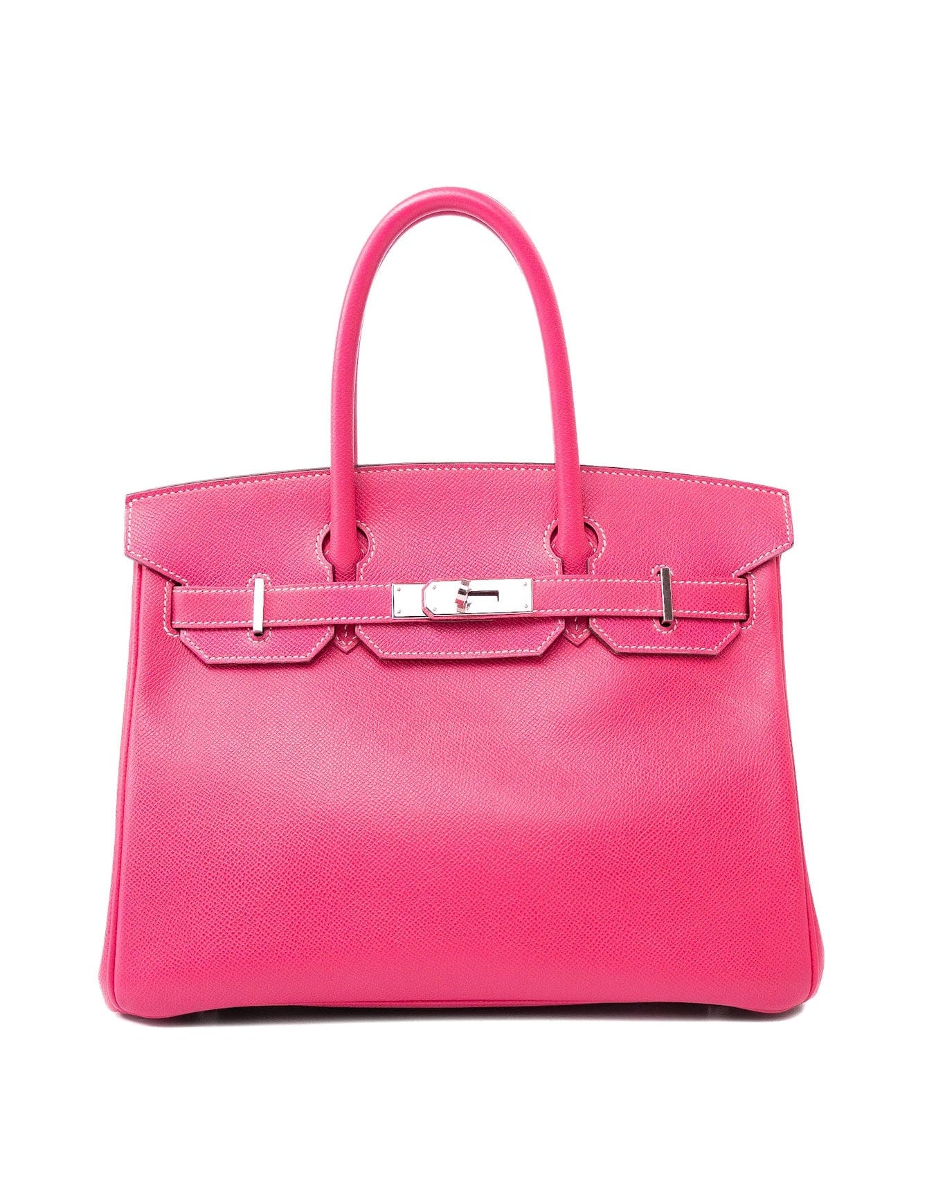 Hermes Handbag Birkin 30 (Candy Model) Rose Tyrien / Rubis Veau Epsom Leather Palladium Plated O Square Stamp -Knockoff
