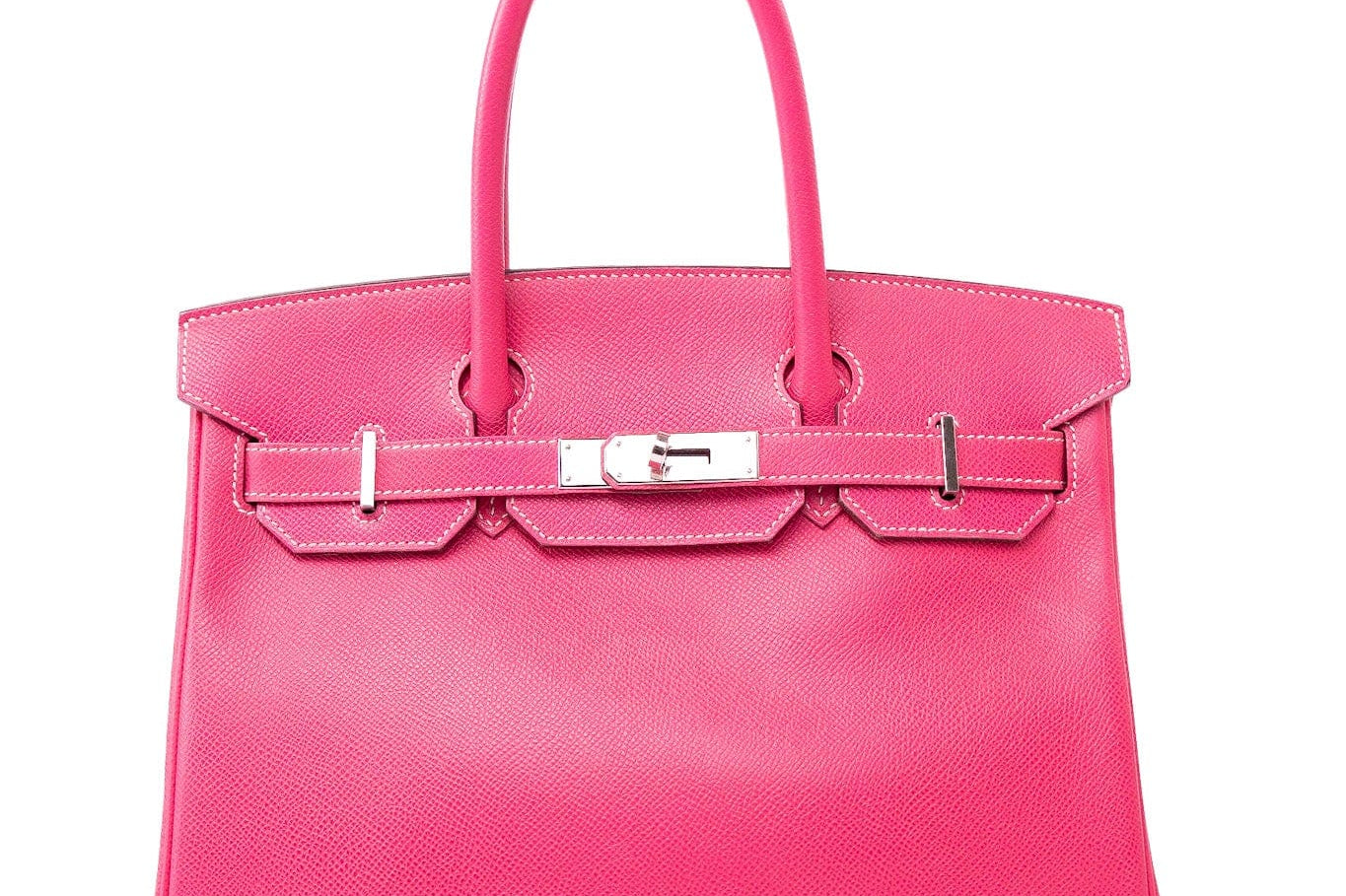 Hermes Handbag Birkin 30 (Candy Model) Rose Tyrien / Rubis Veau Epsom Leather Palladium Plated O Square Stamp -Knockoff
