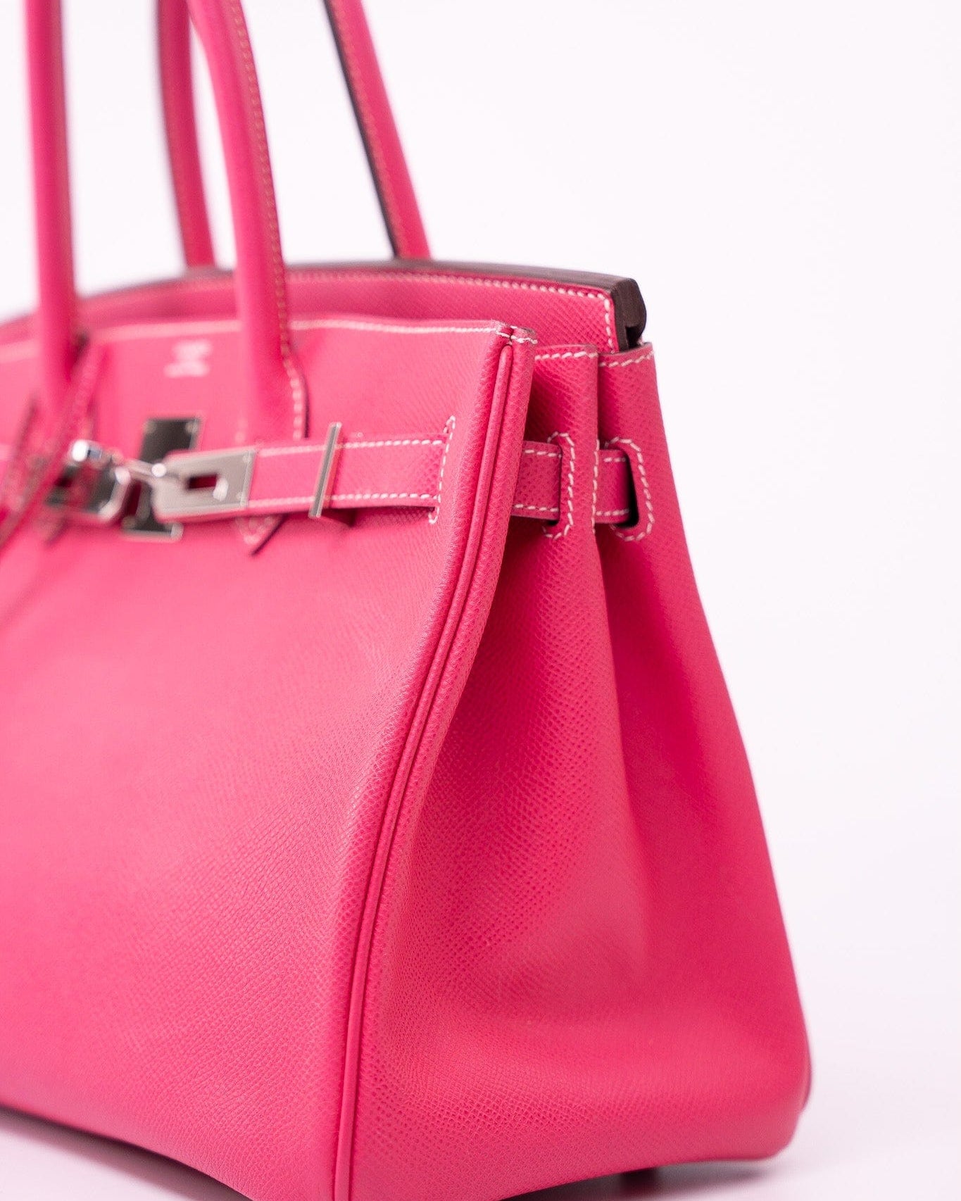 Hermes Handbag Birkin 30 (Candy Model) Rose Tyrien / Rubis Veau Epsom Leather Palladium Plated O Square Stamp -Knockoff
