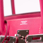 Hermes Handbag Birkin 30 (Candy Model) Rose Tyrien / Rubis Veau Epsom Leather Palladium Plated O Square Stamp -Knockoff
