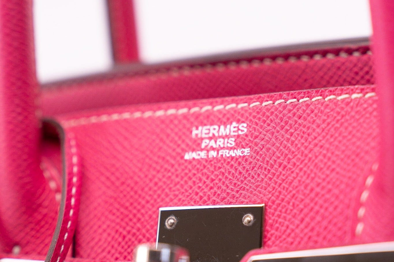 Hermes Handbag Birkin 30 (Candy Model) Rose Tyrien / Rubis Veau Epsom Leather Palladium Plated O Square Stamp -Knockoff
