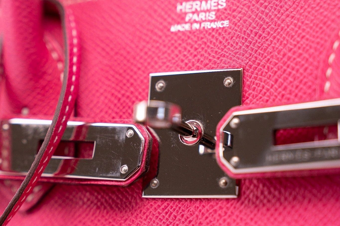 Hermes Handbag Birkin 30 (Candy Model) Rose Tyrien / Rubis Veau Epsom Leather Palladium Plated O Square Stamp -Knockoff
