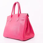 Hermes Handbag Birkin 30 (Candy Model) Rose Tyrien / Rubis Veau Epsom Leather Palladium Plated O Square Stamp -Knockoff
